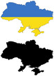 vector map and flag of ukraine