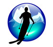 ski and slalom sign ski and slalom sign