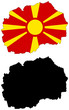 vector  map and flag of macedonia
