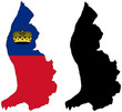 vector  map and flag of liechtenstein