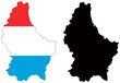 vector  map and flag of ;uxembourg