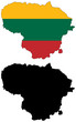 vector  map and flag of lithuania