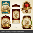 vector labels: food and beverages
