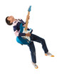 Child jumping with a guitar Child jumping with a guitar