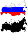 vector  map and flag of russia