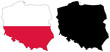 vector  map and flag of poland