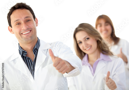 Photo: Doctors with thumbs-up Doctors with thumbs-up