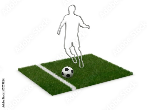 Illustration: Mann silhouette Fussball Mann silhouette Fussball
