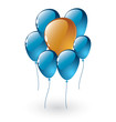 Vector realistic blue and orange balloons