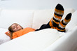 Halloween Pumpkin Socks Girl Sofa Halloween Pumpkin Socks Girl Sofa