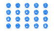 Blue shiny gloss icons for web design