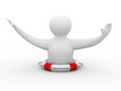 man suffering disaster on  white background. Isolated 3D image