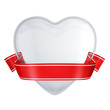 clear glass heart with red ribbon clear glass heart with red ribbon