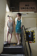 Young women backstage