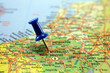 Destination: Brussels. Map with a blue pin pointing at Brussels Destination: Brussels. Map with a blue pin pointing at Brussels