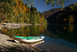 The boat on the bank of Ritsa Lake, Abkhazia.