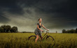 woman riding bike