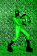 Toxic disco girl in night vision effect