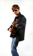 young red-haired guy with a guitar