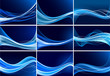 Set of abstract blue backgrounds vector Set of abstract blue backgrounds vector