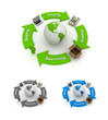 global Business Flow, three different colors global Business Flow, three different colors