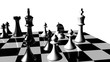 Animation of chess set in motion. Game over