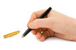 Fountain pen in hand Fountain pen in hand
