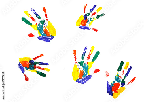 Photo: multicolor hand print multicolor hand print