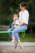 Girl with mom