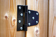 Photo: metal hinge on wood metal hinge on wood
