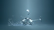 Breaking glass with alcohol or water (3d slow motion hd)