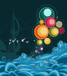 An abstract sea composition