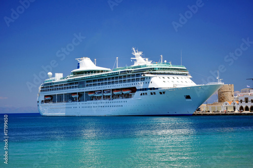 Photo: Cruise ship in the Mediterranean Sea. Cruise ship in the Mediterranean Sea.