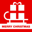 Weihnachtskarte Quadrat Geschenkschlitten