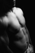 Muscular torso and abdomen of man with sexy body