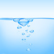 Bubbles in clear water