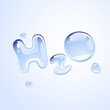 Waterdrops in H2o shape