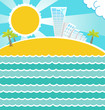Summer sea landscape. Vector. Summer sea landscape. Vector.