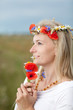 wild flowers and girl