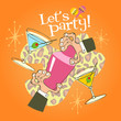 Cocktail party invitation card.
