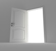 Opened door to light