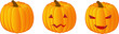 Vector set of three halloween pumpkins
