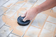 Installation of brick platform - smoothing-out with sand