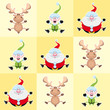 Christmas cartoon characters with background
