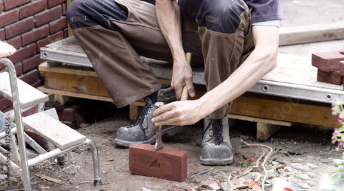 Photo: Breaking bricks Breaking bricks