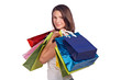 Photo: Young woman with shopping bags, positive Young woman with shopping bags, positive