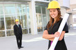 Attractive Man and Woman Construction