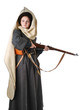 Woman in vintage costume of Russian Cossack