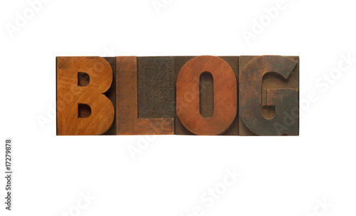 Photo: blog in wood type blog in wood type