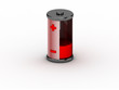 3D empty battery on white background